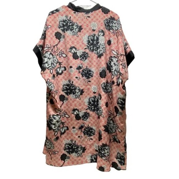 Forever 21 Open Front Kimono Top Women's Large Red Black Floral Lightweight GUC - Picture 6 of 8